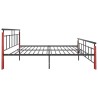 Cadre de lit sans matelas métal bois de chêne massif 180x200 cm 