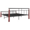 Cadre de lit sans matelas métal bois de chêne massif 180x200 cm 