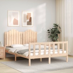 Cadre de lit sans matelas 140x200 cm bois massif de pin 