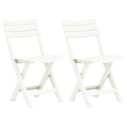 Chaises de jardin pliables lot de 2 Plastique Blanc 