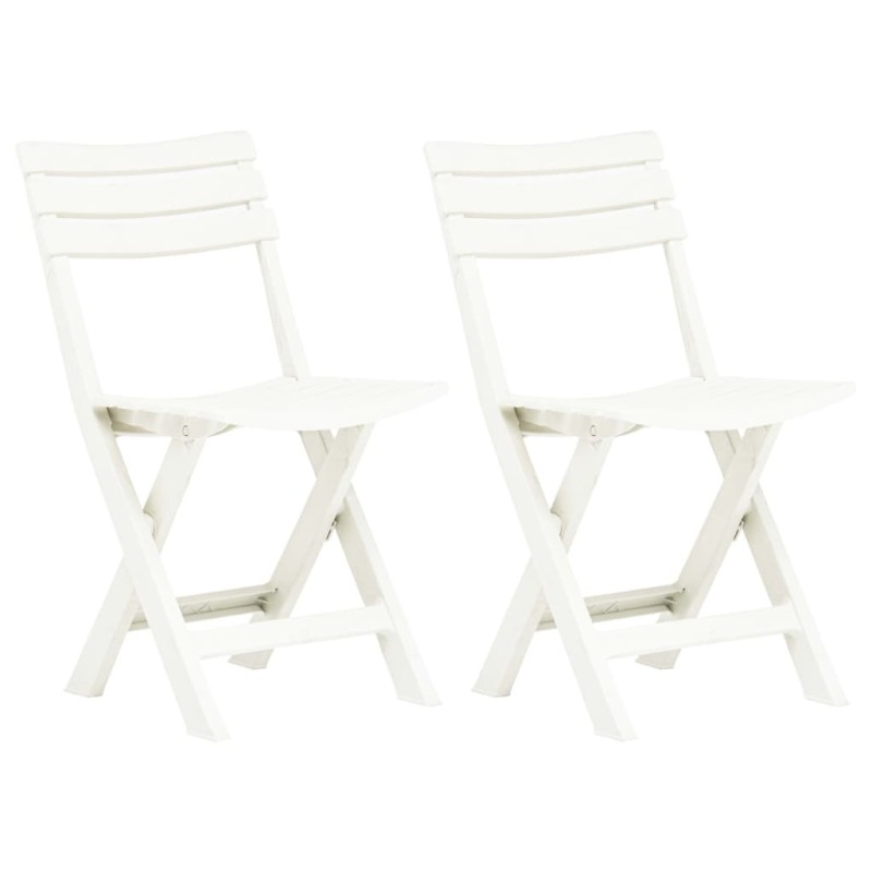 Chaises de jardin pliables lot de 2 Plastique Blanc Chaises de jardin pliables lot de 2 Plastique Blanc
