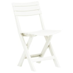 Chaises de jardin pliables lot de 2 Plastique Blanc 