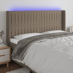 Tête de lit à LED Taupe 163x16x118/128 cm Tissu 