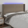 Tête de lit à LED Taupe 163x16x118/128 cm Tissu 
