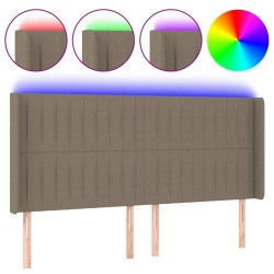 Tête de lit à LED Taupe 163x16x118/128 cm Tissu 