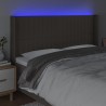 Tête de lit à LED Taupe 163x16x118/128 cm Tissu 