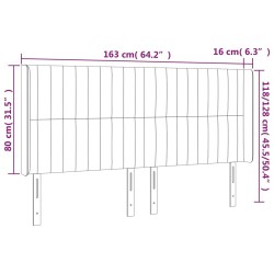 Tête de lit à LED Taupe 163x16x118/128 cm Tissu 
