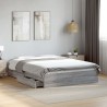 Cadre de lit avec tiroirs sans matelas sonoma gris 135x190 cm 