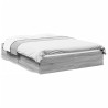 Cadre de lit avec tiroirs sans matelas sonoma gris 135x190 cm 