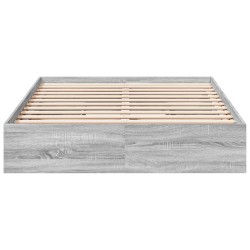 Cadre de lit avec tiroirs sans matelas sonoma gris 135x190 cm 