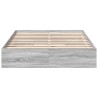 Cadre de lit avec tiroirs sans matelas sonoma gris 135x190 cm 