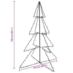 Arbre de Noël cône 240 LED d'intérieur/d'extérieur 115x150 cm 