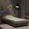 Cadre de lit avec lumières LED cappuccino 90x190 cm similicuir 