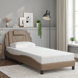 Cadre de lit avec lumières LED cappuccino 90x190 cm similicuir 
