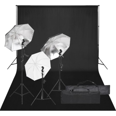 Kit de studio photo avec éclairage et toile de fond 