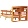 Lit bibliothèque sans matelas cire marron 120x200 cm pin massif 