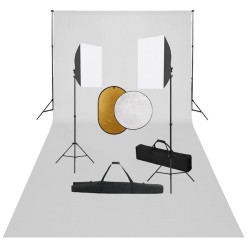Kit de studio photo boîtes à lumière toile de fond réflecteur 