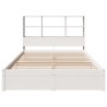 Lit bibliothèque sans matelas blanc 135x190 cm bois pin massif 