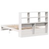 Lit bibliothèque sans matelas blanc 135x190 cm bois pin massif 