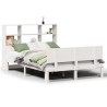 Lit bibliothèque sans matelas blanc 140x200 cm bois pin massif 