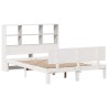 Lit bibliothèque sans matelas blanc 140x200 cm bois pin massif 