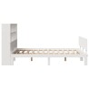 Lit bibliothèque sans matelas blanc 140x200 cm bois pin massif 