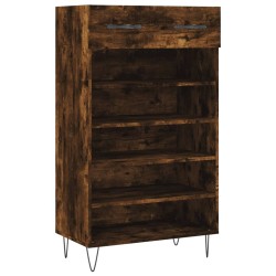 Armoire à chaussures chêne fumé 60x35x105 cm bois d'ingénierie 