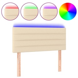 Tête de lit à LED Crème 90x5x78/88 cm Tissu 