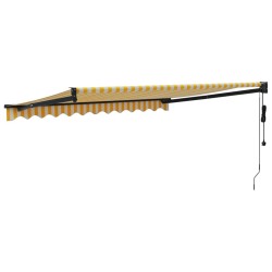 Auvent rétractable automatique jaune et blanc 3,5x2,5 m 