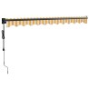 Auvent rétractable automatique jaune et blanc 3,5x2,5 m 