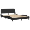 Cadre de lit sans matelas noir 140x200 cm similicuir 