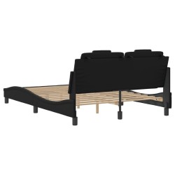 Cadre de lit sans matelas noir 140x200 cm similicuir 