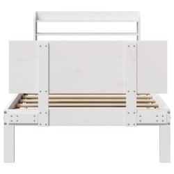 Cadre de lit avec tête de lit sans matelas blanc 90x190 cm 