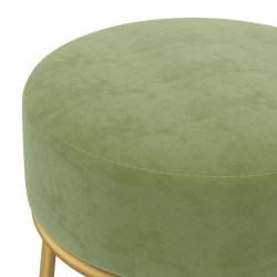 Tabouret rond Vert moutarde Velours 