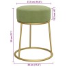 Tabouret rond Vert moutarde Velours 