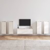 Meubles TV 5 pcs Blanc Bois massif de pin 