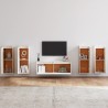 Meubles TV 5 pcs Blanc Bois massif de pin 
