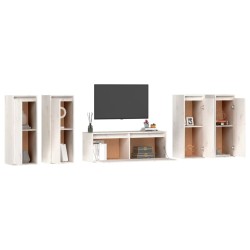 Meubles TV 5 pcs Blanc Bois massif de pin 