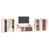 Meubles TV 5 pcs Blanc Bois massif de pin 