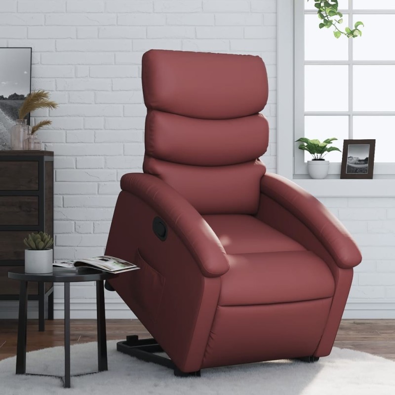 Fauteuil inclinable Rouge bordeaux Similicuir 