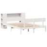 Lit bibliothèque sans matelas blanc 120x190 cm bois pin massif 