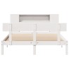 Lit bibliothèque sans matelas blanc 120x190 cm bois pin massif 