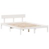 Lit bibliothèque sans matelas blanc 120x190 cm bois pin massif 