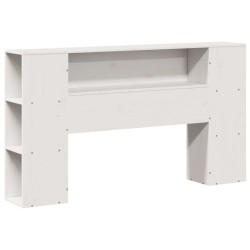 Lit bibliothèque sans matelas blanc 120x190 cm bois pin massif 