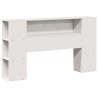 Lit bibliothèque sans matelas blanc 120x190 cm bois pin massif 