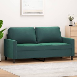 Canapé à 2 places Vert foncé 140 cm Velours 