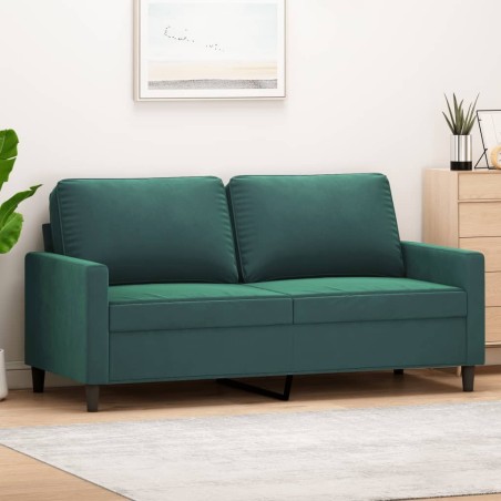 Canapé à 2 places Vert foncé 140 cm Velours 