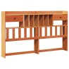 Lit bibliothèque sans matelas cire marron 200x200 cm pin massif 