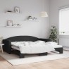 Lit de jour avec gigogne sans matelas noir 100x200 cm 