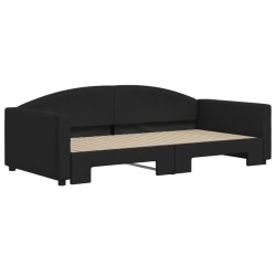 Lit de jour avec gigogne sans matelas noir 100x200 cm 